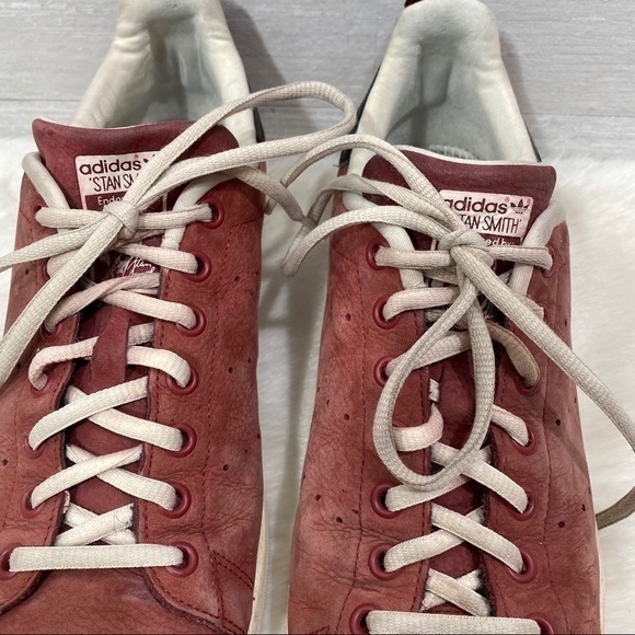 COPY - Adidas Originals Stan Smith Shoes Rust Red Suede Size 10 - Picture 4 of 10